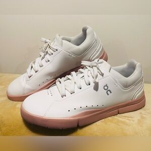 On Cloud Running~ women’s sneakers   white/pink size 8